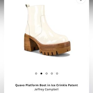Quavo Platform Boot in Ice Crinkle Patent
Jeffrey Campbell